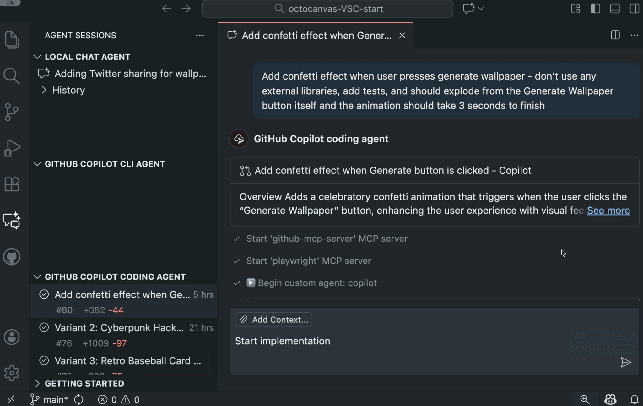 Interfaz de GitHub Agent HQ mostrando la orquestación de múltiples agentes de IA