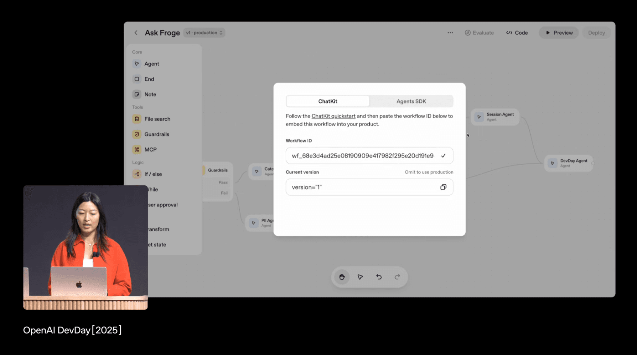 Interfaz de desarrollo de agentes de IA con AgentKit